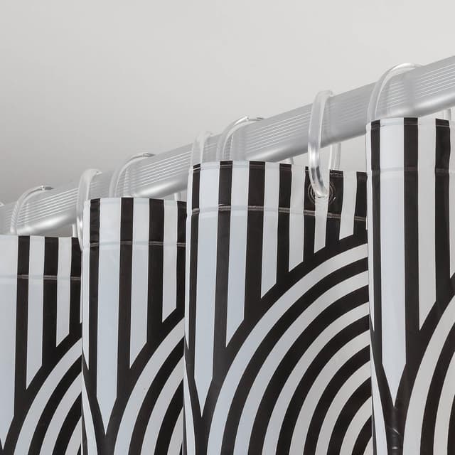 Detalle 2 de Sealskin Brave Cortina de Ducha 180x200 cm PEVA 🛁 Negra/Blanca