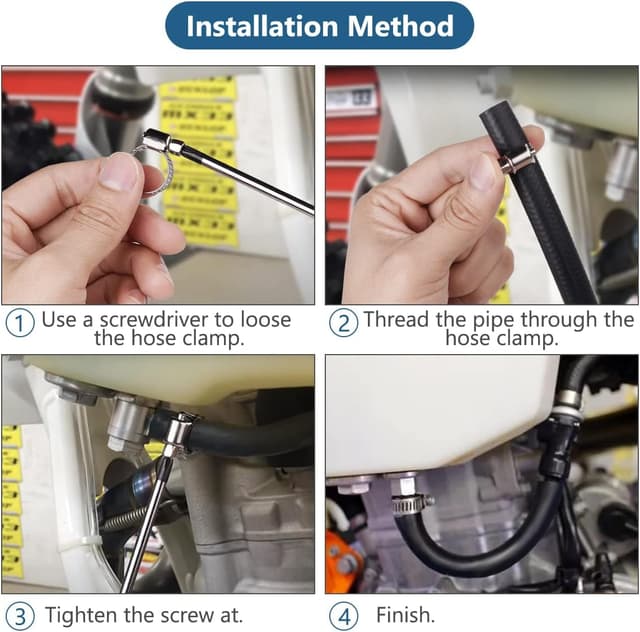 Thumbnail 4 de URAQT Tubo benzina 8 mm 1 m con fascette ⛽