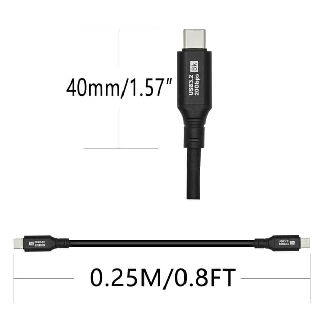 Thumbnail 5 de USB C 3.2 100W Fast Charging Cable 25cm