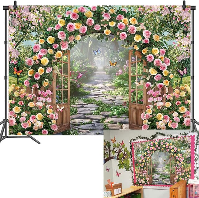 Detalle de Spring Floral Backdrop 7 x 5 ft