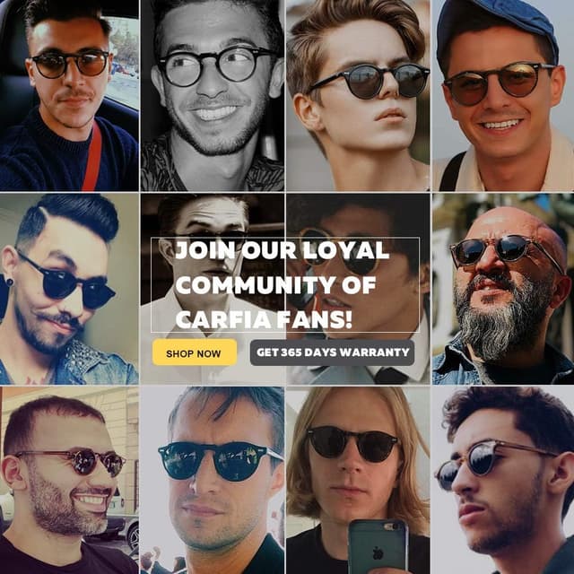 Detalle de CARFIA Polarisierte Sonnenbrille für Herren mit runden Acetat-Gläsern und Lederetui