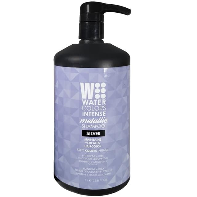 Detalle 2 de Watercolors INTENSE METALLIC Semi-Permanent Color Depositing Shampoo (Silver) — Sulfate & Paraben Free, 8 fl oz