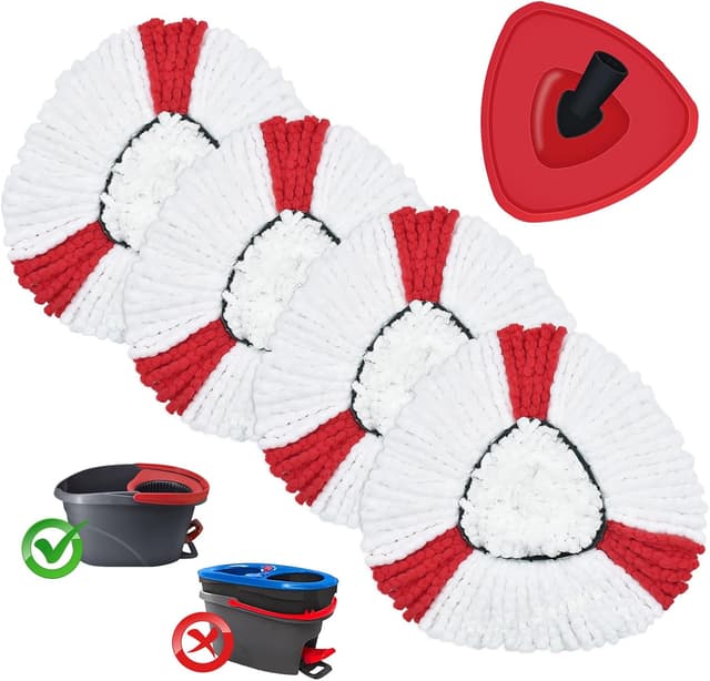 Detalle de DLAIMI spin mop replacement heads 4 pack