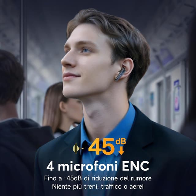 Detalle de EUQQ Cuffie Bluetooth In-Ear con display LED, Bluetooth 5.3 e microfoni ENC (IPX7, fino a 50 ore)