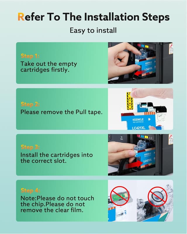 Thumbnail 6 de KEENKLE LC-421 / LC421XL multipack cartucce compatibili per Brother (Nero, Ciano, Magenta, Giallo) 4-Pack
