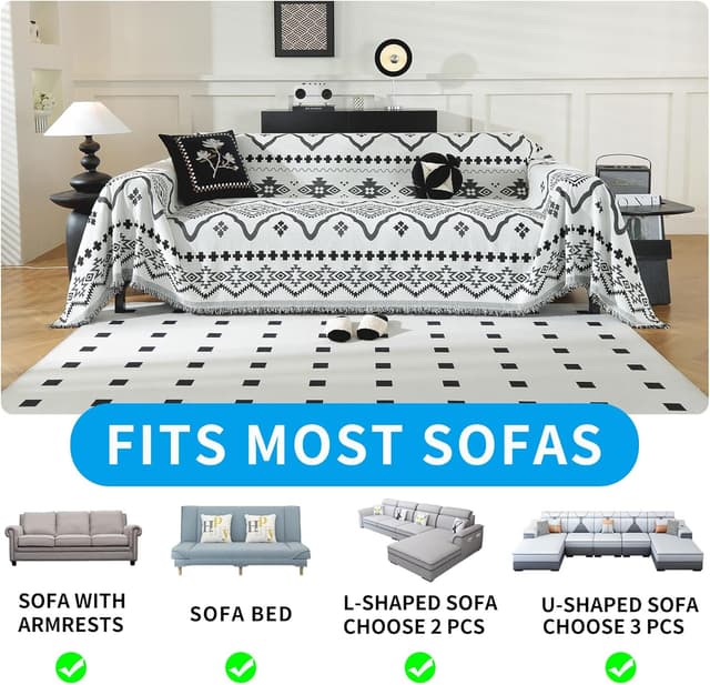 Thumbnail 4 de LUFEIJIASHI Boho Non-Slip Sofa Cover 71"x118" 🛋
