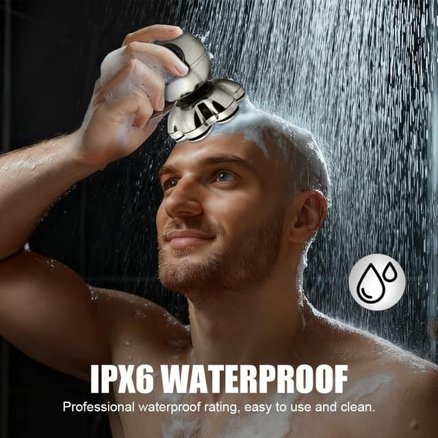 Detalle 2 de LOPHE Rasoir tête de chauve 5 en 1 7D sans fil Type-C avec 7 têtes flottantes et écran LED