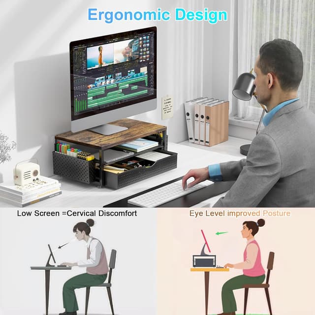 Thumbnail 1 de gianotter Wood Monitor Stand Riser 44 lb