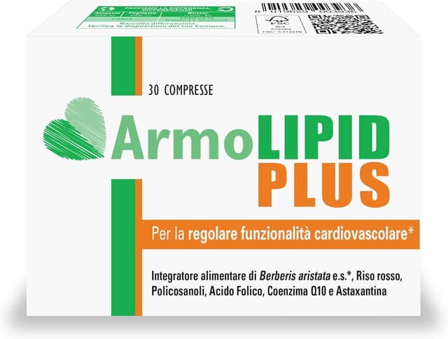 Detalle de Armolipid Plus 30 compresse: integratore per supporto lipidi, omocisteina e benessere cardiovascolare