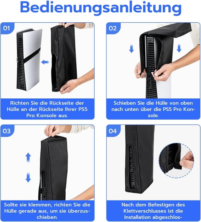 Detalle de Tolesum Schutzhülle für PS5 Pro – Staubschutz Dust Cover (schwarz, nicht für PS5/PS5 Slim)