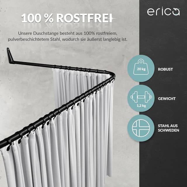 Thumbnail 4 de Erica Barra Ducha Inoxidable 85x95cm - Sin Fijación 🌧