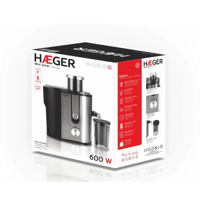Detalle de Haeger Mini Juicer 600W licuadora compacta