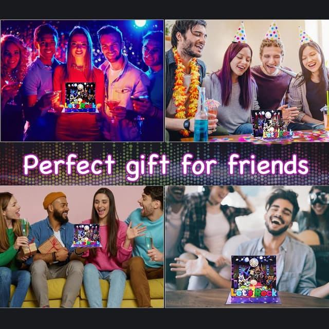 Thumbnail 6 de Rockin' Cat Birthday Card with Lights & Music – Musical pop-up guitar cat greeting