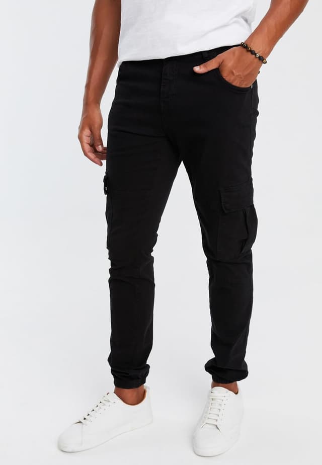 Detalle 2 de Leif Nelson LN-9285 : pantalon cargo ajusté pour homme