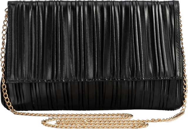 Detalle de BABEYOND Pleated clutch bag, 120 cm chain