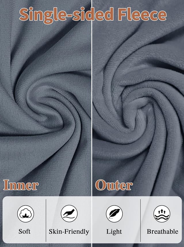 Detalle de Wikoan Women’s Fleece Pyjamas Set with Button-Down Top, Pockets and Long Sleeves (S–XXL)