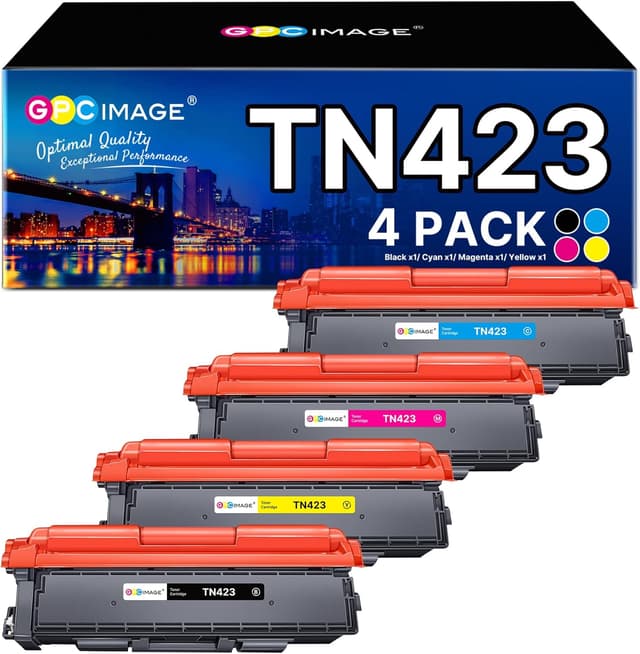 Detalle de TN423 Compatible Toner Cartridges 4-Pack (TN423BK/TN423C/TN423Y/TN423M) for Brother