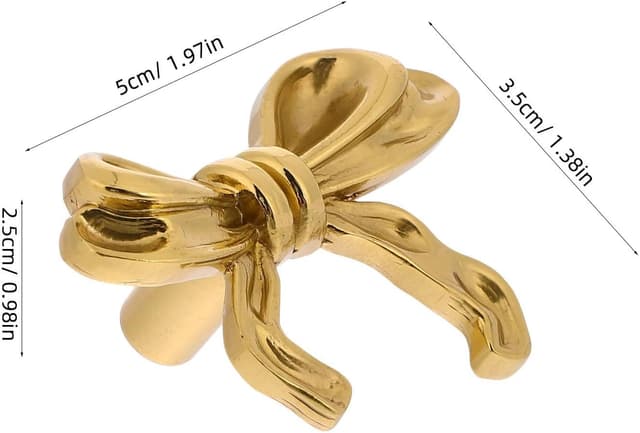 Detalle 2 de Artibetter Vintage-Schubladenknöpfe aus Metall mit Schleifenform (2 Stück) für Kommoden & Küchenschränke