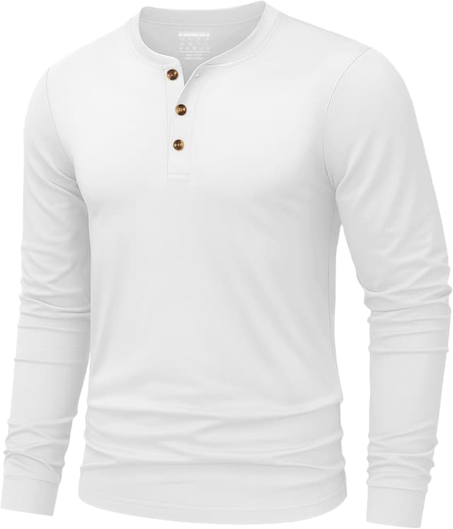 Thumbnail 6 de TACVASEN Henley coton homme, col boutonné