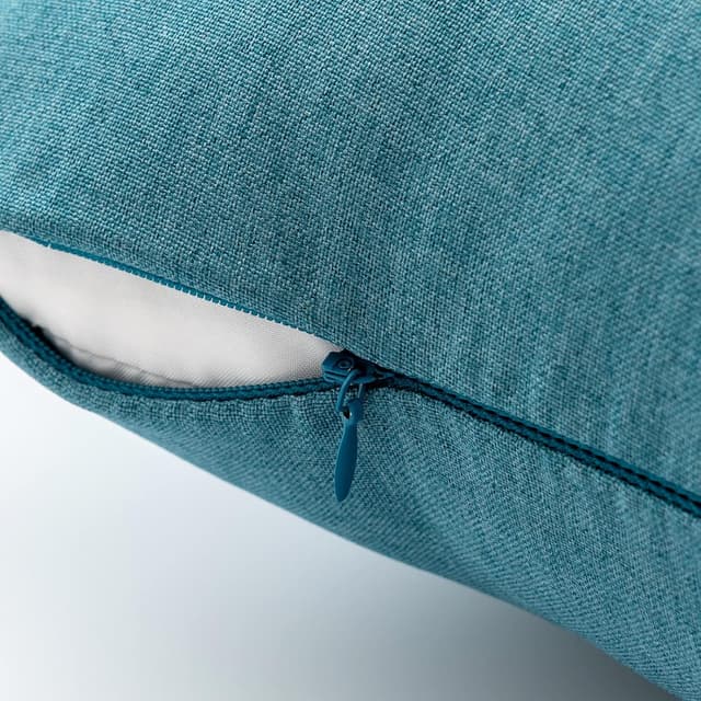 Detalle de EMEMA Kissenbezug Outdoor wasserdicht Pfauenblau, 2er-Set 30x50 cm