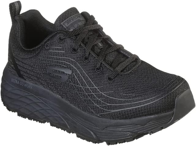 Detalle de Skechers Max Cushioning Elite SR BasketFemme : baskets à lacets rembourrées et antidérapantes pour un usage au quotidien