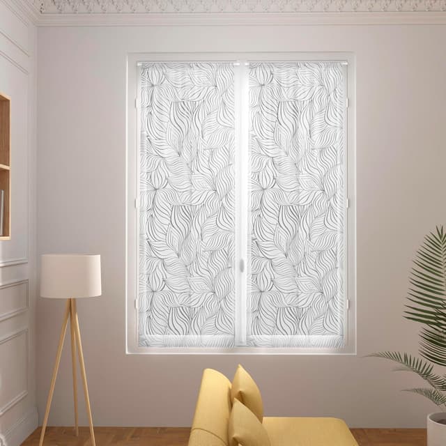 Detalle de Soleil d’ocre Louane : brise-bise devoré liso 60 x 120 cm