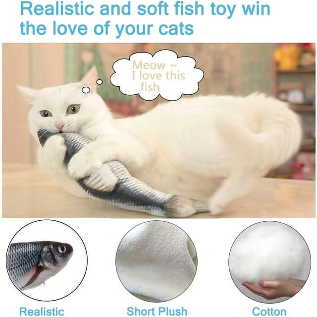Detalle de Nepfaivy Floppy Fish Cat Toy 11 inch