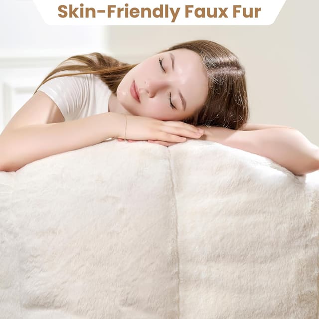 Thumbnail 4 de LinkRomat Petal Foam Pouf for Adults & Teens, Cozy Synthetic Faux Leather Beanbag Chair