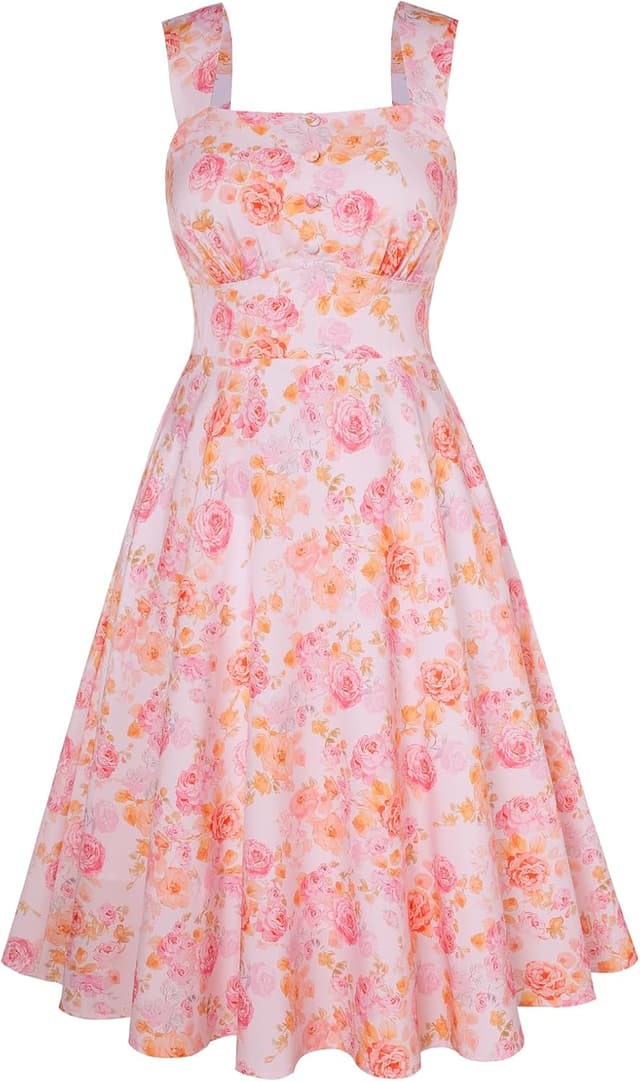 Imagen de Belle Poque Abito Midi Collo Quadrato senza Maniche 👗 en OfertitasTOP