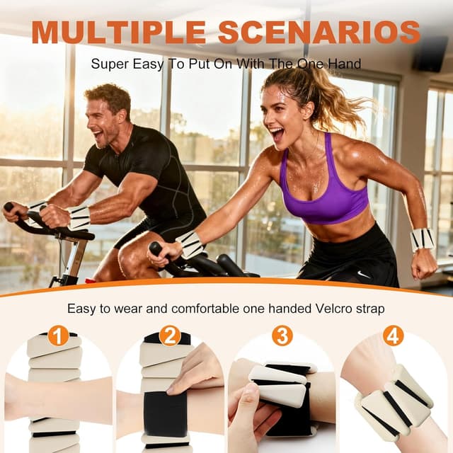 Detalle de Adjustable Ankle & Wrist Weights Set of 2 (1lb each) for Yoga, Pilates, Running and Rehab