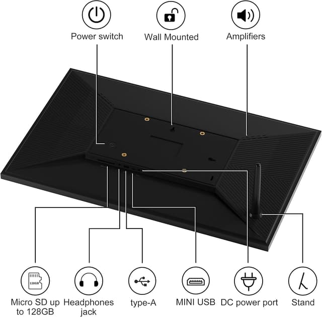 Thumbnail 5 de Tibuta 15.6 Inch WiFi Digital Photo Frame 32GB 🖼