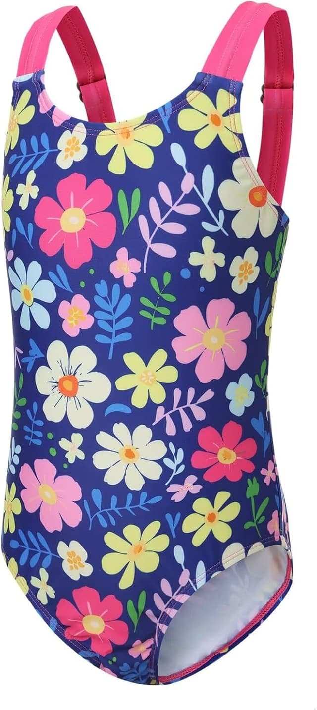 Detalle 2 de Aisyee girls one-piece swimming costume with elasticated strap (adjustable buckles), age 5–16