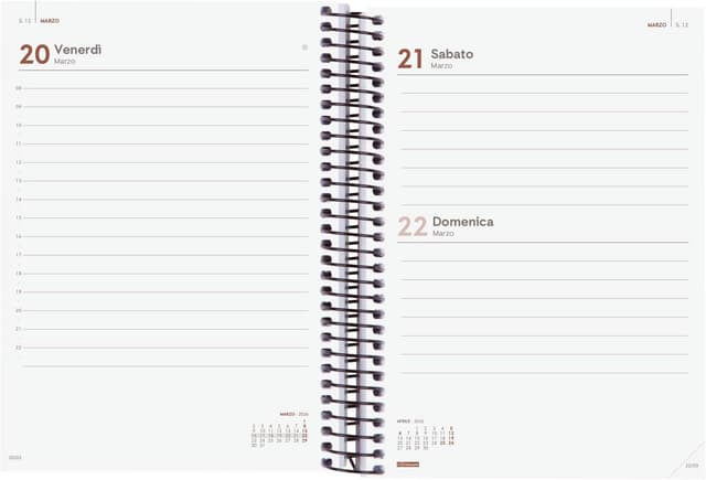 Detalle 2 de Finocam Agenda Spirale 2026, 12 mesi gennaio–dicembre con elastico e 1 giorno per pagina (italiano, blu)