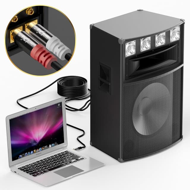 Detalle 2 de Mygatti Klinke 3,5 mm auf 2× Cinch (RCA) Kabel – 3 m, 2er-Set (Audio-Stereo Adapter/Y-Splitter)