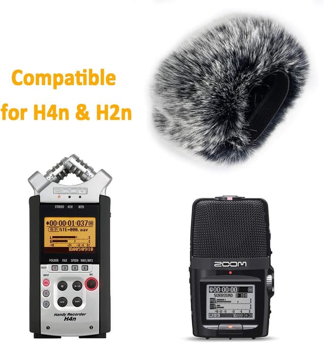 Detalle de SUNMON Furry Windschutzscheibe für Zoom H4N Handrekorder – Kunstfell-Windsack als Pop-Filter-Ersatz für Outdoor-Aufnahmen