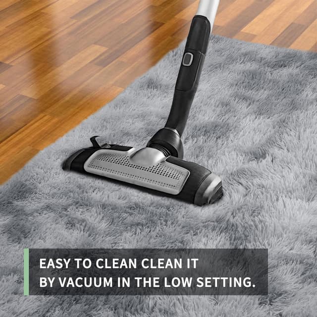 Detalle 2 de Sour Lemon Rugs Living Room Shaggy Rug 160x230cm in Grey – Washable Anti-Slip Soft Floor Carpet