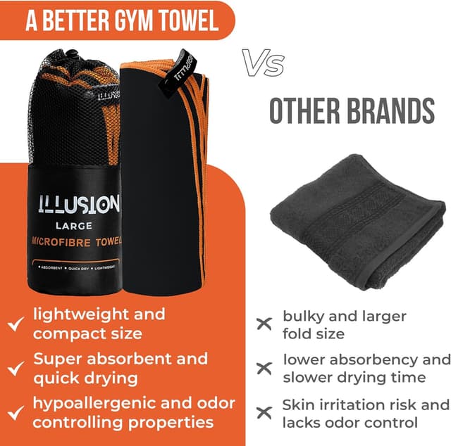 Thumbnail 3 de illusion Extra Large Microfibre Towel 80x180 cm