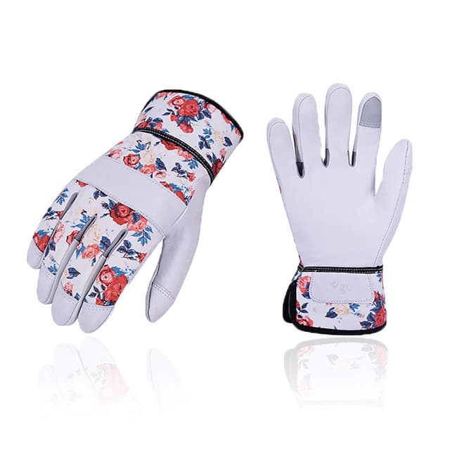 Thumbnail 6 de Vgo... Gants de jardinage en cuir synthétique pour femmes (anti-épines) – modèle SL7476, bleu, taille 7/S