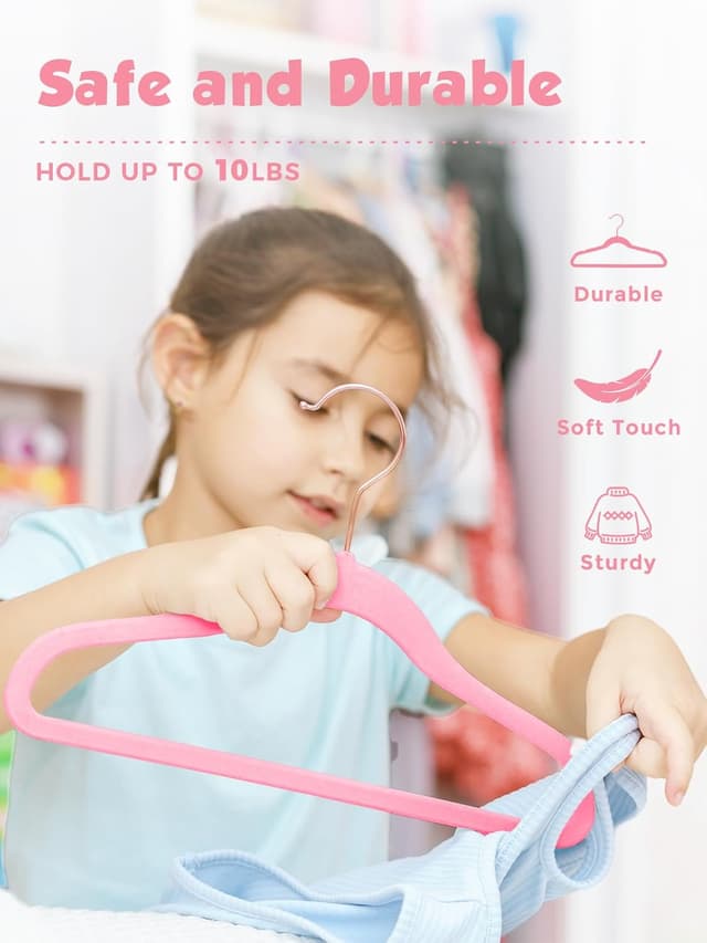 Thumbnail 5 de Smartor Kids Velvet Hangers 14 in, 50-pack