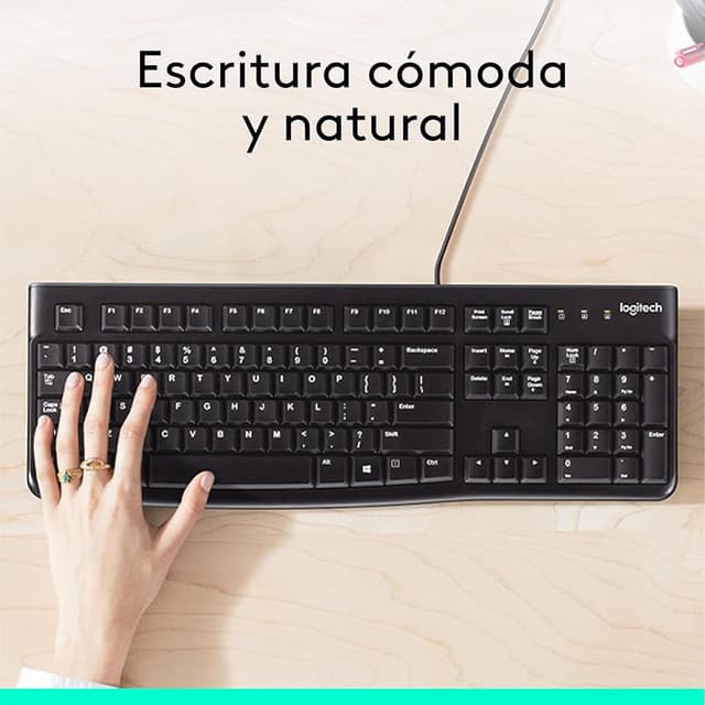 Thumbnail 1 de Logitech K120 Teclado USB QWERTY Español — Resistente a salpicaduras 💻