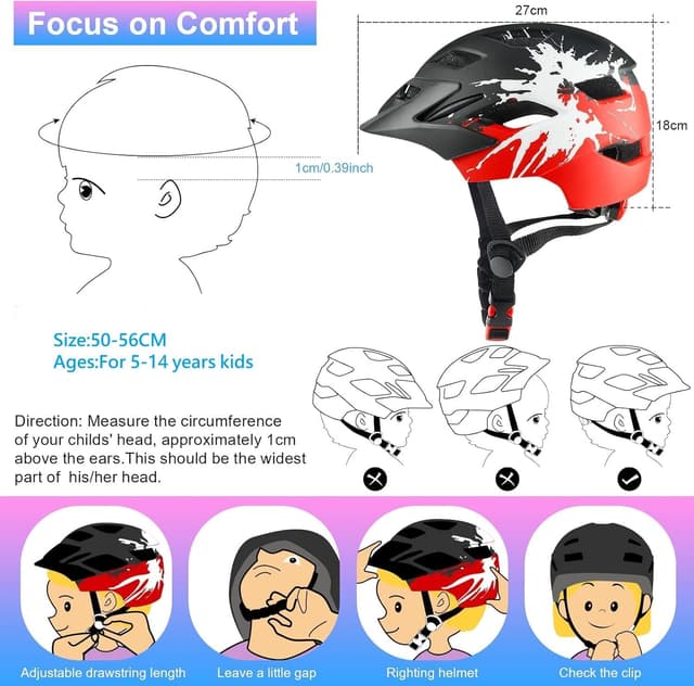 Thumbnail 6 de RaMokey Kids Bike Helmet, 50-56cm