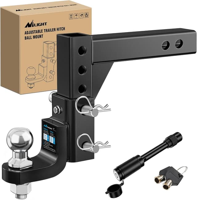 Detalle de Nilight Adjustable Hitch Ball Mount 7500 lbs