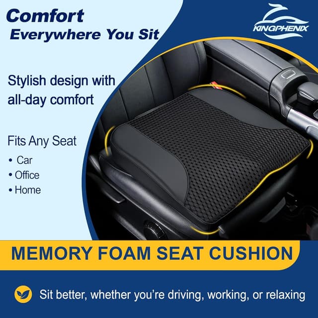 Detalle 2 de kingphenix Car Seat Cushion memory foam pad for driving comfort