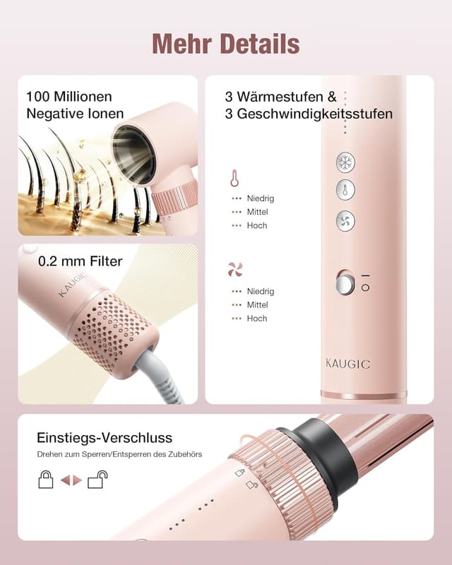 Thumbnail 6 de KAUGIC 6-in-1 Hot Air Hairstyler Profi Rundbürstenföhn