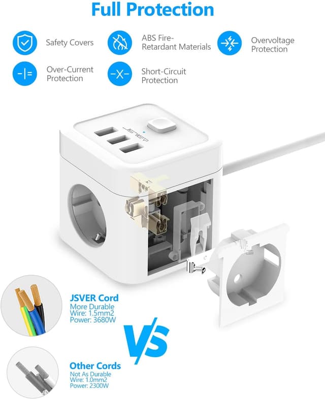 Thumbnail 4 de JSVER Multiprise Cube 3680 W 🔌