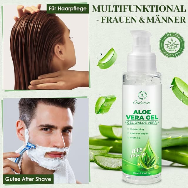 Detalle 2 de Aloe Vera Gel Rein Aloe Vera Gel Portable (100 ml) – natürliches After-Sun Gel für trockene, strapazierte Haut