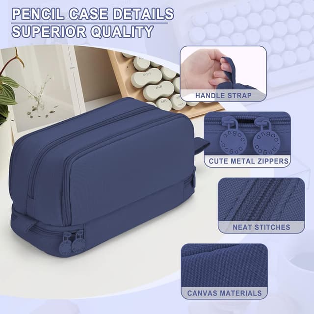 Detalle 2 de Sciphylia astuccio grande con 4 scomparti e chiusura in metallo, per bambini e studenti