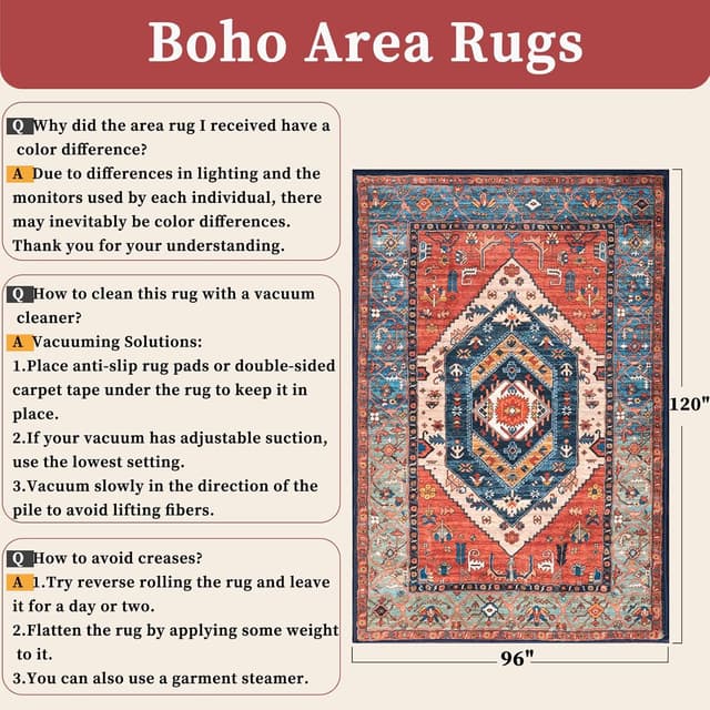 Detalle 2 de SERISSA 8x10 Washable Rug 🏡