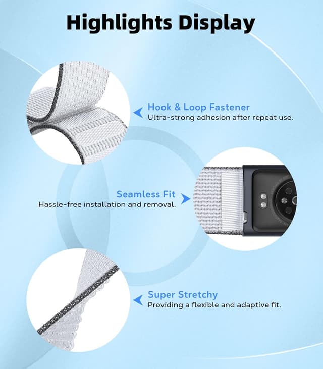 Detalle de Astorgos Nylon Sport Band for Amazfit Helio Strap (adjustable, breathable replacement armband)