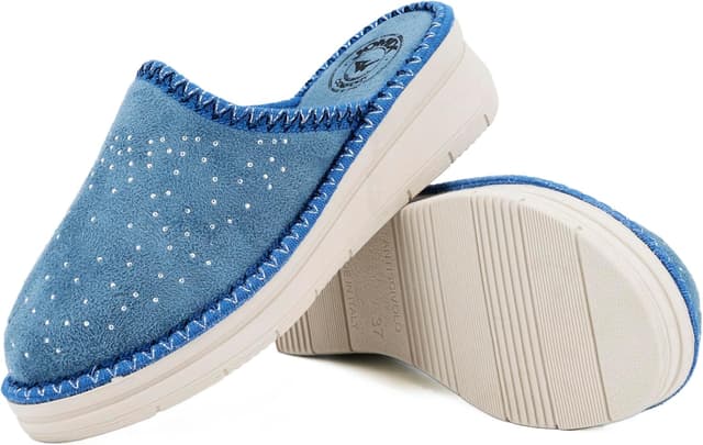 Detalle de JOMIX chaussons femme compensés hiver orthopédiques en Italie, avec strass
